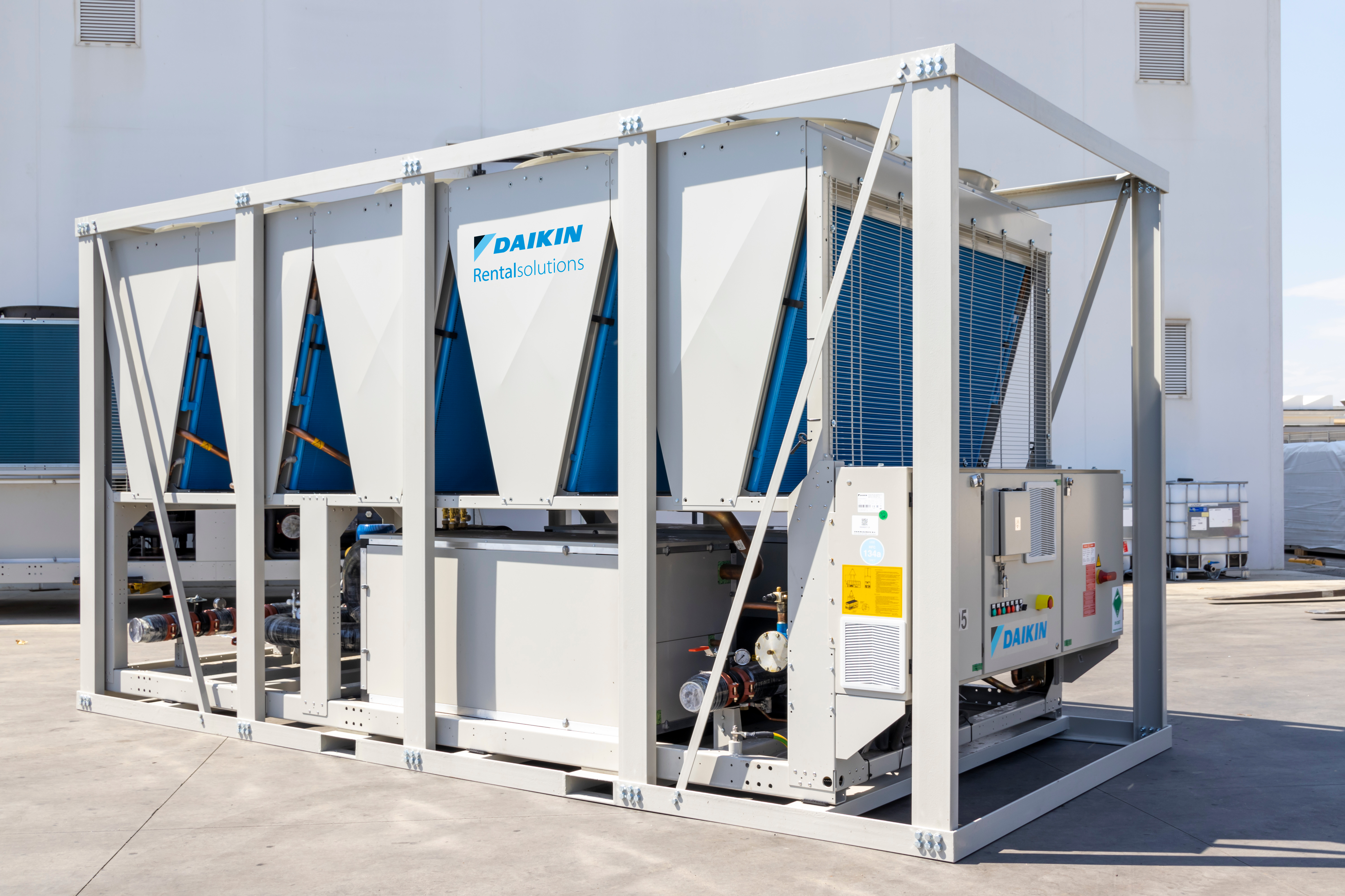 Chiller with rental logo